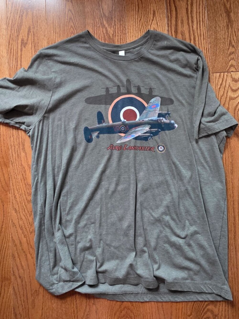 XXL Canadian Warplane Heritage Museum Avro Lancaster olive green tshirt